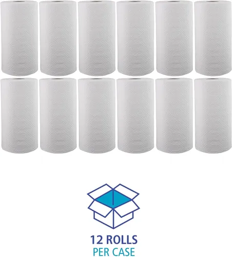 Vista 4 de Boardwalk 6273 - Rollo de toalla de papel perforado, 2 capas, blanco, 11 x 8 1/2, 250 hojas por rollo (caja de 12 rollos)