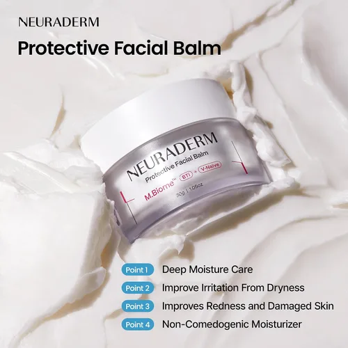 Vista 2 de Bálsamo facial protector, crema hidratante rica en ceramida con ácido hialurónico y cica para proteger la barrera de la piel y calmar la piel