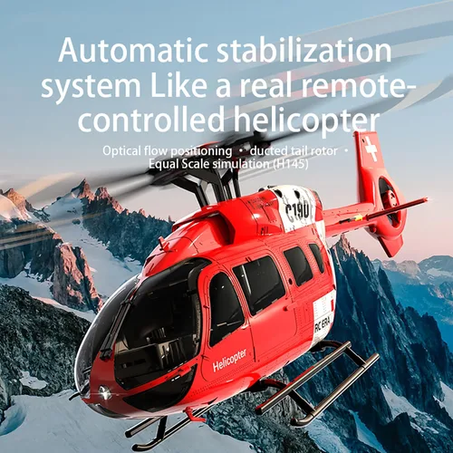 Vista 2 de C190 H145 6CH Helicóptero de control remoto avión para adultos principiantes RC Heli solo rotor sin altitudes mantener la altitud/posicionamiento