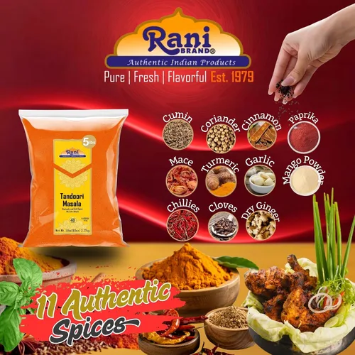 Vista 3 de Rani Tandoori Masala (natural, sin colores añadidos) Mezcla india de 11 especias 80 onzas (5 libras) 5.0 lbs a granel ~ Sin sal Vegano Apto