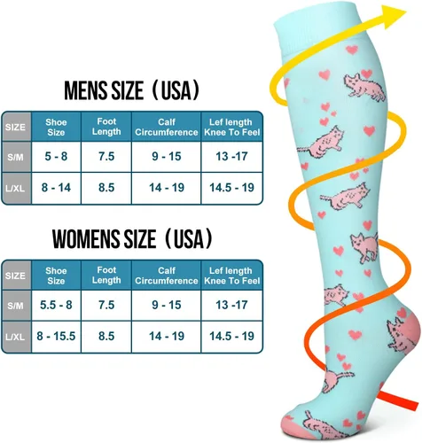 Vista 7 de Bluemaple Paquete de 6 calcetines de compresión de cobre para mujeres y hombres, el mejor apoyo para médicos, correr, enfermería, atletismo