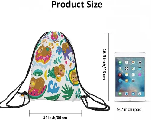 Vista 6 de Beabes Llama Rosa Animal Cordón Bolsas Mochila Bolsa Gimnasio Saco Cordón Bolsa, Multi-a22, Mochilas de viaje