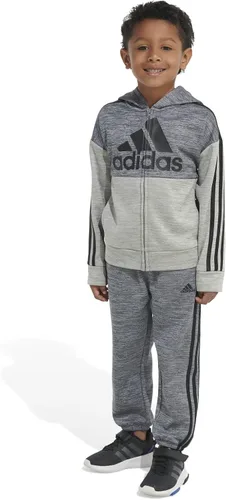 Vista 7 de adidas Conjunto de chaqueta de forro polar Mélange de manga larga para niños