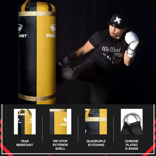 Vista 3 de 4 pies XL 135 libras Bolsa de Golpes y Patadas Pesada para Adultos, Boxeo, MMA, Artes Marciales, Muay Thai, Equipo de Entrenamiento de Fuerza