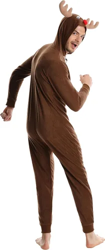 Vista 2 de SLEEPHERO - Pijama de Navidad para hombre, diseño de una sola pieza (estilo mameluco)