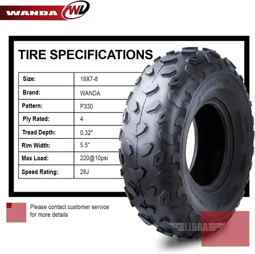 Vista 3 de WANDA 2 nuevos neumáticos deportivos ATV 19x7-8 4PR - 10038