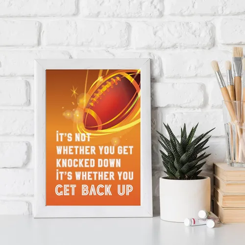 Vista 3 de Póster deportivo de frases motivacionales, cita deportiva, inspiradora, arte de baloncesto, fútbol, béisbol, fútbol, para dormitorio, sala
