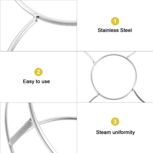 Vista 3 de Stainless Steel Steamer Rack Pot Holder for Kitchen Cooking Containers