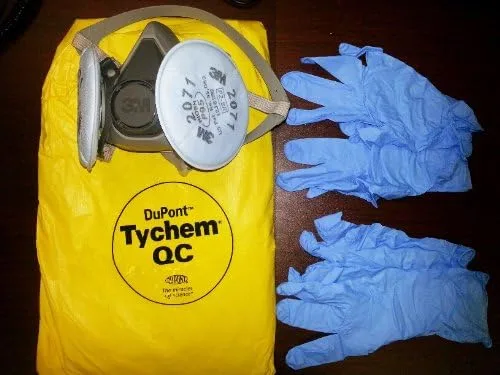 Vista 4 de Disfraz de Halloween Breaking Bad con media máscara y guantes talla L