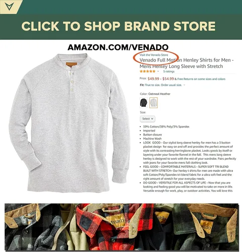 Vista 7 de Venado Full Motion Henley - Camisas para hombre, manga larga Henley con elástico