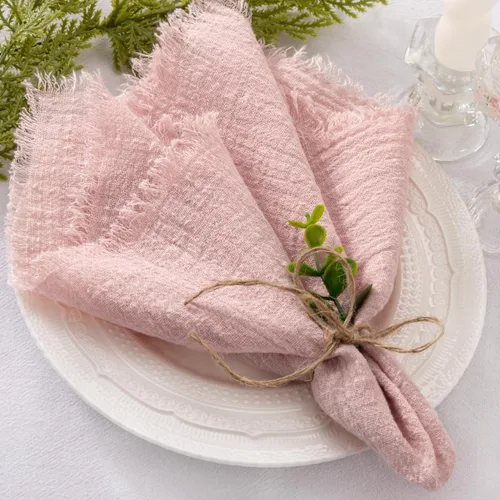 Vista 9 de Socomi Juego de 6 servilletas de lino de color beige, para Pascua, primavera, lavables, de algodón, con flecos, de 17 x 17 pulgadas, para bodas