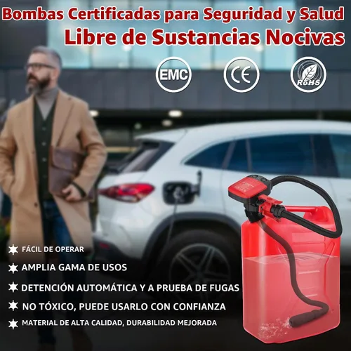 Vista 9 de Bomba de transferencia de combustible Aoteda alimentada por batería con sensor de parada automática, protección contra fugas (2.4 GPM), manguera