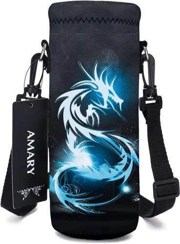 Vista 20 de AMARY - Bolsa de transporte de neopreno para botella de agua, con correa ajustable para el hombro, cubierta aislada para botellas de acero Aves