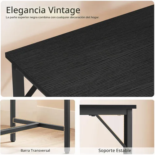 Vista 8 de HOOBRO Mesa de bar con estación de carga, mesa de pub rectangular, mesa de café alta, mesa de bar de altura de mostrador, mesa de comedor estrecha