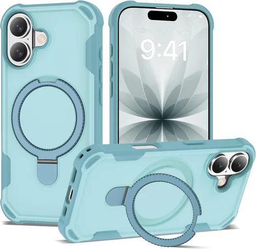 Vista 27 de Funda compatible con iPhone 12 y 12 Pro de 6.1 pulgadas con soporte de anillo magnético [protección militar contra caídas] [compatible con MagSafe]