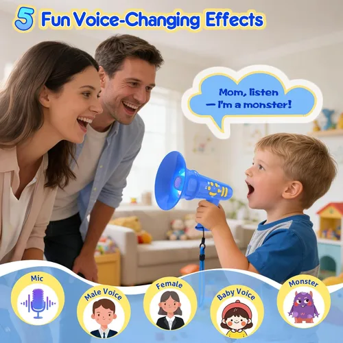 Vista 3 de MEGUO Cambiador de voz para niños, regalo de cumpleaños para niños y niñas de 3, 4, 5, 6, 7, 8 años - juguetes para niños de 3-8+ años - regalo