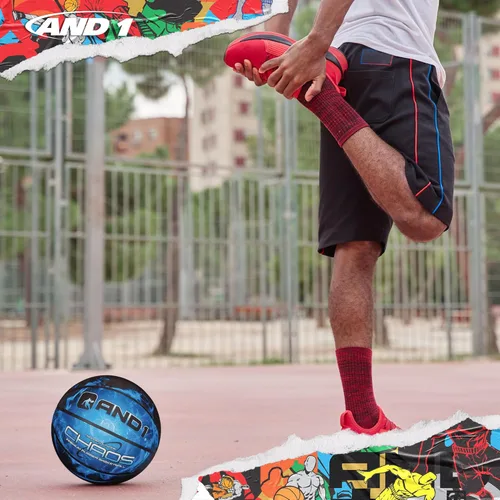 Vista 4 de AND1 Rubber Basketball: Official Regulation Size 7 (29.5 inches) - Deep Channel Construction Streetball, Made for Indoor Outdoor Basketball