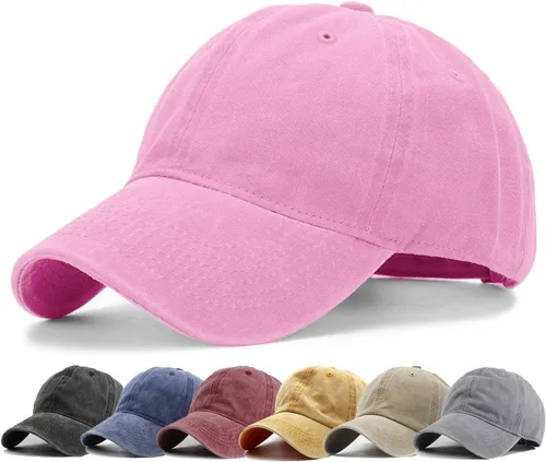Vista 21 de HH HOFNEN Gorra de béisbol de algodón de sarga lavada y desgastada, vintage, ajustable, para hombre y mujer