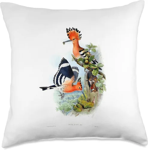 Vista 4 de Wiedehopf Ornithology Bird Watcher Wild Design Throw Pillow
