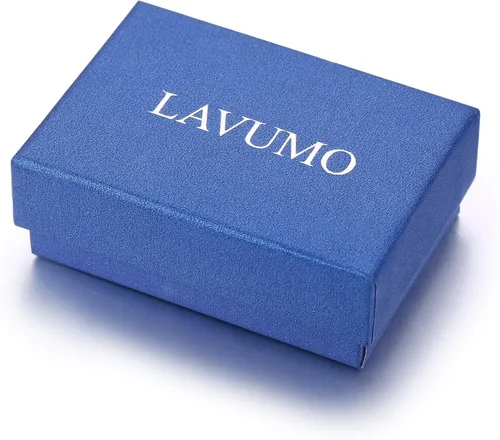 Vista 5 de Anillos de compromiso LAVUMO con corazón a juego para parejas con inscripción I Love You, anillo de compromiso, set para él y para ella, de acero