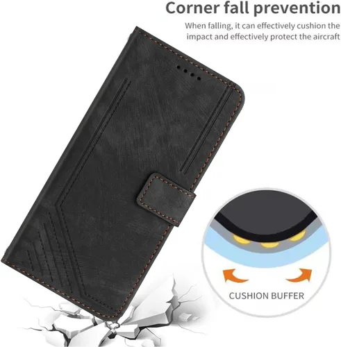 Vista 6 de Funda para teléfono compatible con Tecno Spark Go 1 4G/Spark Go (2025), compatible con Tecno Pop 9 4G, ranura magnética para tarjetas, piel