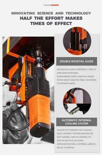 Vista 3 de Perforadoras magnéticas portátiles de 1100 W y cortadores anulares con fuerza magnética de 10000 N y 450 RPM