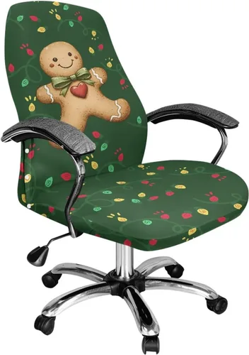 Vista 15 de Green Leaf - Fundas para sillas de oficina en casa, fundas elásticas para sillas de escritorio de computadora, respaldo alto, universales, fundas