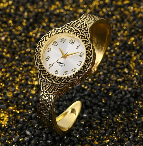 Vista 2 de Relojes para mujer, reloj de pulsera vintage para mujer, reloj de cuarzo de moda, fácil de leer, relojes de pulsera