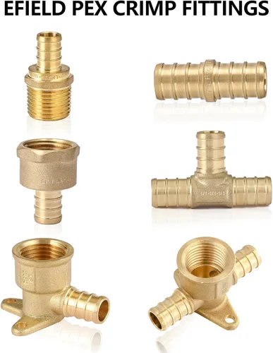 Vista 5 de 2 piezas EFIELD Barb Crimp Pex 1/2 "x 1/2" hembra NPT adaptador de codo giratorio Adaptador de codo giratorio hembra PEX resistente, ASTM