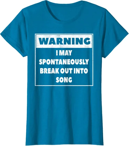 Vista 72 de Advertencia I may Spontaneously romper en canción camiseta