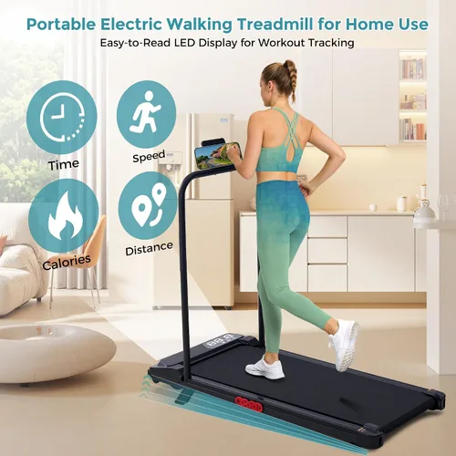 Vista 3 de Caminadora portátil con inclinación y asas para el hogar