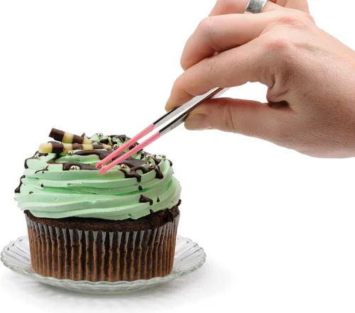 Vista 6 de RSVP International Endurance Kitchen Baking/Decorating Collection Pinzas culinarias rectas con puntas dentadas recubiertas de acero inoxidable