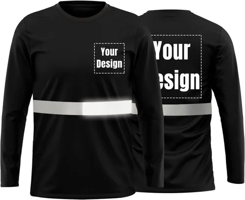 Vista 7 de La alta visibilidad reflexiva de las camisetas de la seguridad del logotipo de encargo Hola Vis de Verde neón