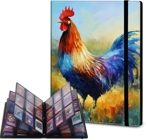 Vista 23 de Carpeta de tarjetas – Carpeta de 9 bolsillos para tarjetas intercambiables, carpeta de cuero de 360 bolsillos de carga lateral para MTG, TCG Bandera