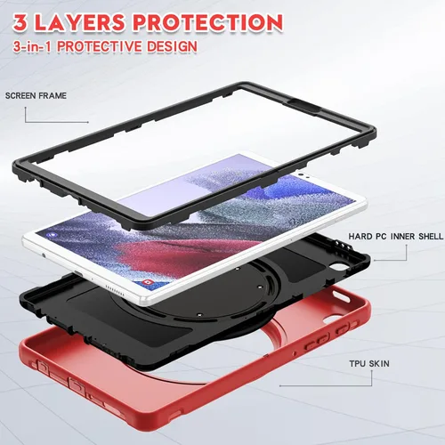Vista 4 de ORIbox Defender - Funda para Samsung Galaxy Tab A7 lite [8.7 pulgadas] 2021, protección contra caídas de cuerpo completo, parachoques 3 en 1 a
