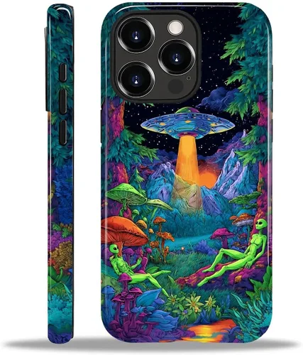 Vista 42 de Funda para iPhone 11 Funda, Diseño de Plantas de Nave Espacial Alienígena - Protección Dual Híbrida Silicona + PC Duro Resistente a Golpes Cubierta