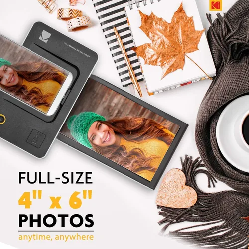 Vista 4 de Kodak Dock & Wi-Fi - Impresora fotográfica instantánea portátil de 4x6 pulgadas, impresiones a todo color de alta calidad - Compatible