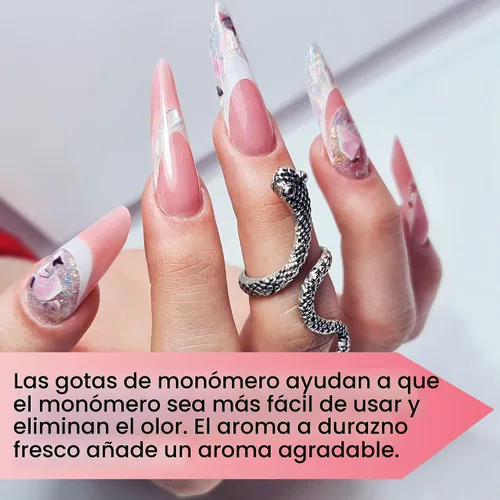 Vista 5 de Mia Secret Monomer Drops - Aroma de durazno - 1 oz - Neutralizador de olores - Acrílico líquido