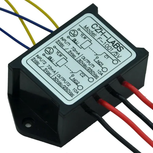 Vista 2 de Electronics-Salon 1PCS Dual SPST-NO 10Amp Power Relay Module, AC/DC 5V Control Voltaje