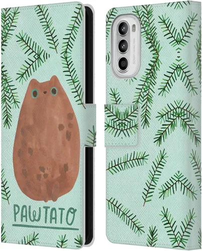 Vista 8 de Head Case Designs Officially Licensed Planet Cat Avocato Puns Leather Book Wallet Case Cover Compatible with Motorola Moto G52