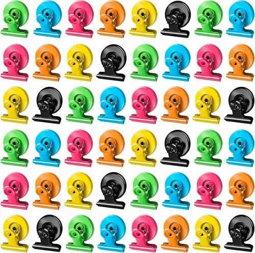Vista 35 de Grtard Paquete de 6 clips magnéticos resistentes, clips magnéticos para refrigerador, imanes de refrigerador, clip magnético fuerte, imanes sin Negro