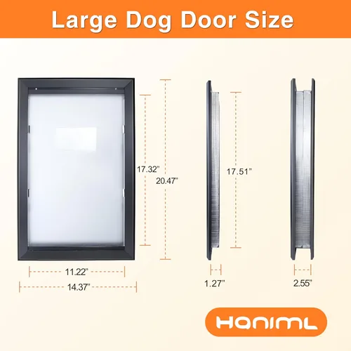 Vista 6 de Puerta de perro de aleación de aluminio, aislamiento térmico de 2 solapas, puerta para perros grandes, panel de cierre con cerraduras de seguridad
