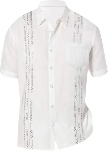 Vista 3 de Shirt for Men Short Sleeve Button Down Slim Fit Big and Tall Shirts Fitted Graphic