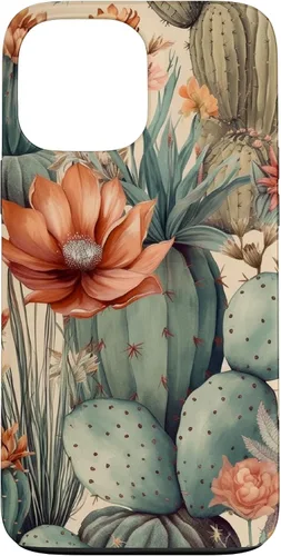 Vista 24 de Cactus Botanical Desert Western Funda bohemia moderna terracota para iPhone 17