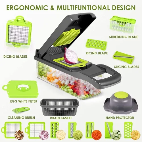 Vista 3 de Mnixy The Chopper - Picador multifuncional de verduras 12 en 1