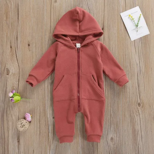 Vista 3 de Enterizo de manga larga para bebés y niñas, con cremallera, cálido, con cremallera, para otoño e invierno