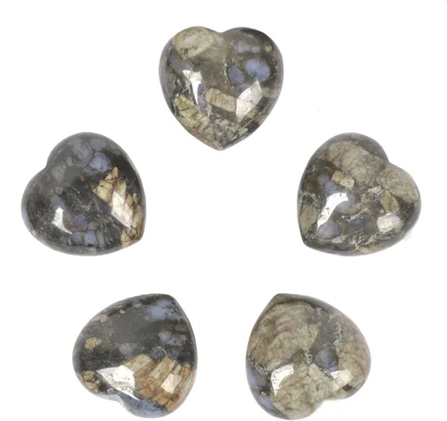 Vista 8 de Juego de piedras de amor de corazón de cuarzo rosa de cristal curativo natural, piedras preciosas pulidas para el pulgar de la palma de bolsillo