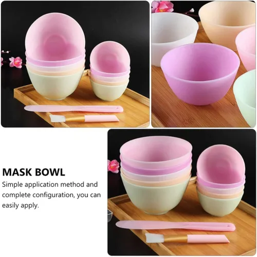 Vista 6 de Ciieeo Mascarilla facial de silicona para el cuidado de la piel, cuenco de mezcla facial, cuencos de colores reutilizables, cuencos de preparación
