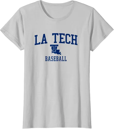 Vista 16 de Camiseta de béisbol Louisiana Tech Bulldogs, Gris