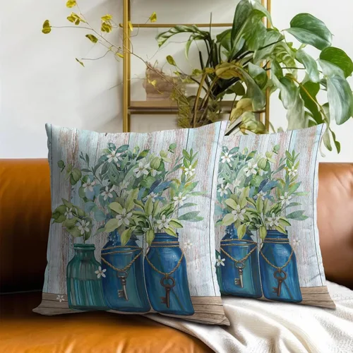 Vista 280 de Giwawa Juego de 2 fundas de almohada decorativas con diseño floral de girasol de 16 x 16 pulgadas, fundas de cojín decorativas para el hogar, sofá